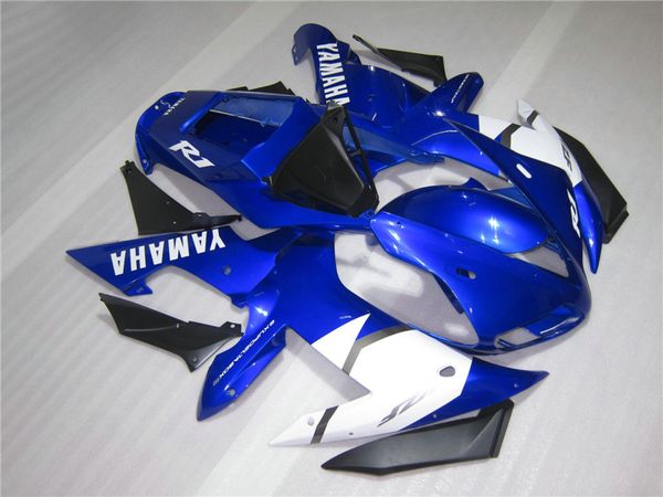 Бесплатный на заказ на заказ для Yamaha YZF R1 2002 2003 Black Blue White Flatings набор YZF R1 02 03 NV57