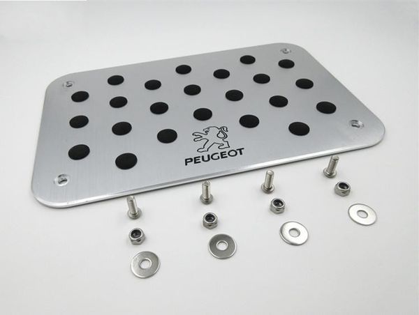 Para Peugeot 206 207 208 301 307 408 607 2008 308CC 508 3008 4008 608 107 108 Universal tapete de chão Tapete Pedal Pad Footrest Placa