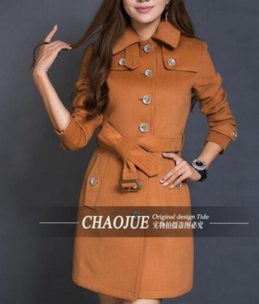 

the spring and autumn period and the han edition british leisure fashion elegant woman single-breasted trench coat / s-4xl, Black