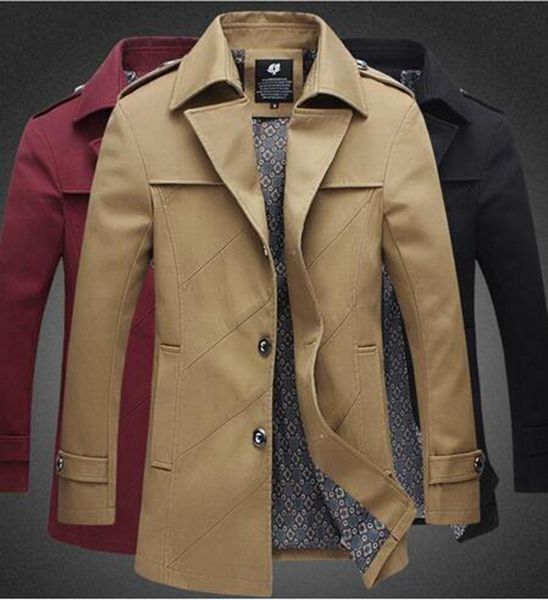 

europe and the united states the new boutique han edition men winter cotton windbreaker coat lapels / m-4xl, Black