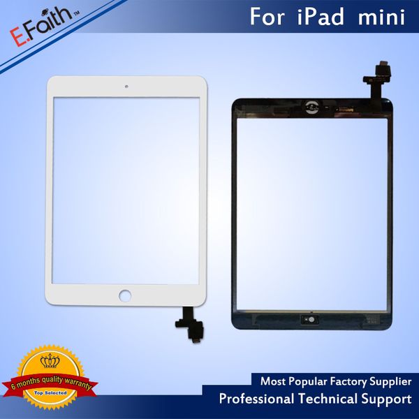 

efaith quality digitizer for ipad mini touch screen + ic home button+ adhesive replacement & dhl shipping