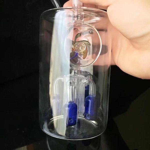 Büyük yuvarlak göbek yel değirmeni dört pençe filtre bongs, Toptan cam bongs, cam su borusu, cam yağ yakıcı, adaptör, kase