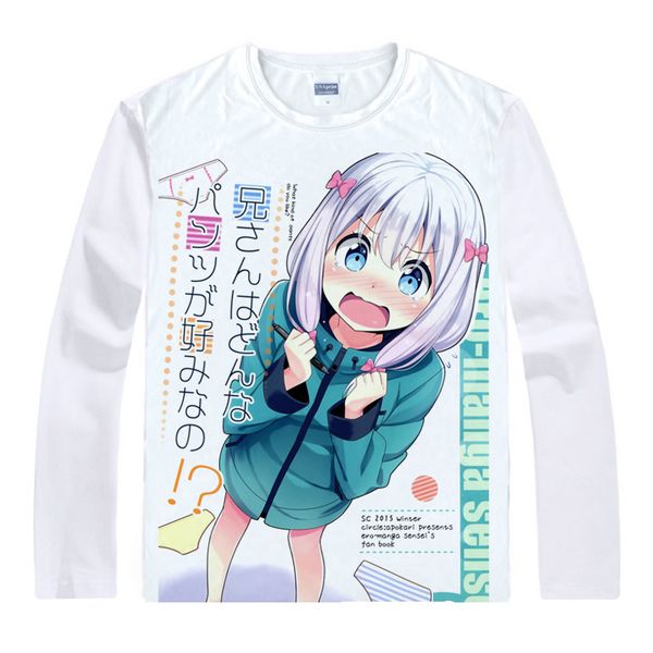 

japanese anime shirt eromanga sensei t-shirts multi-style long sleeve ero-manga sagiri izumi cosplay costume kawaii gift, White;black