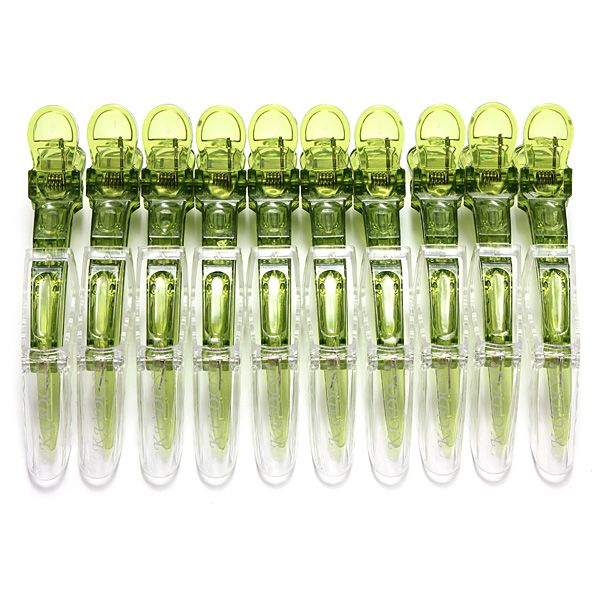 

wholesale- 10pcs random color super 11cm long hairdressing sectioning clips plastic hair tools clear crocodile clamp hair styling care kit