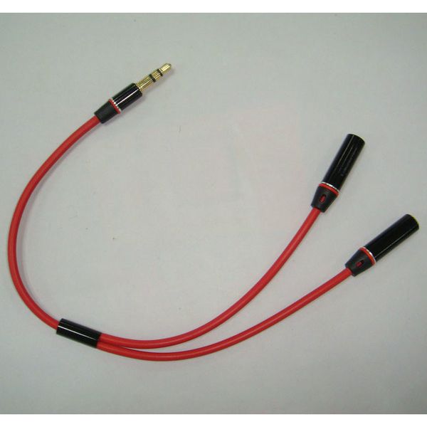 

3.5mm earphone jack 1 male to 2 female audio splitter connecter adapter cable 100ps/lot