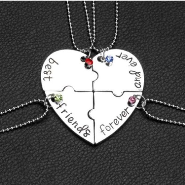 

friends forever necklace set silver plated 4 pieces necklaces gift idea unique jewelry chokers necklaces, Golden;silver