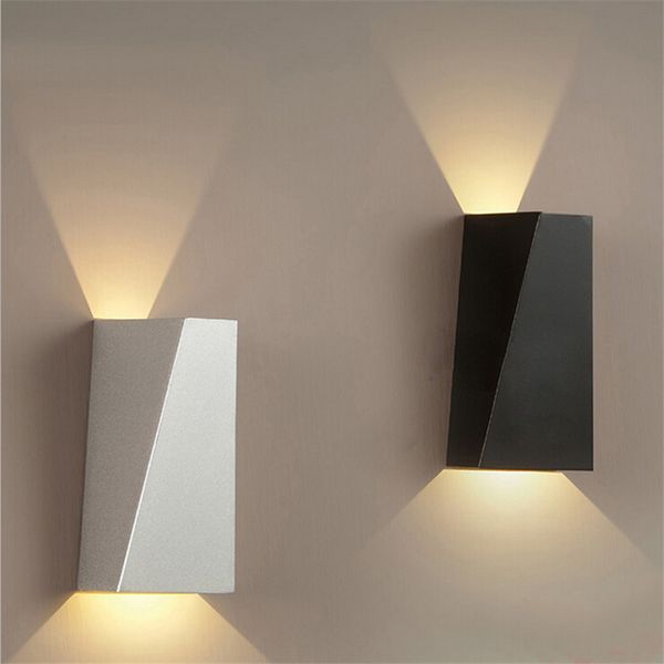 

10w led modern light up down wall lamp square spot light sconce lighting home indoor wall lights outdoor waterproof wall lamps black/white