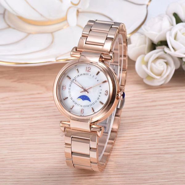 

high girl fashion 2020 dress full stainless steel band rose lady gold female watches quartz quality women fashion for gift watch kbvaj, Slivery;brown