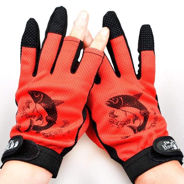 

fishing glove 3 finger cut glove, Black