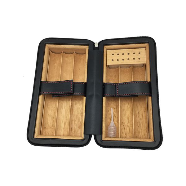 Nuovo arrivo 6 pezzi Humidor per sigari in legno di cedro foderato umidificatore portatile per sigarette che trasporta pacchetti da viaggio all'ingrosso