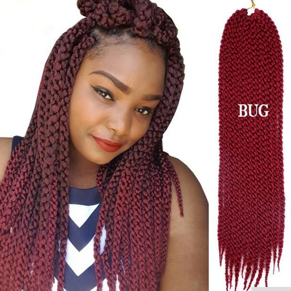 2019 High Quality 3d Cubic Twist Crochet Braids Burgandy Color Mambo Senegalese Twist Synthetic Hair Hair Extensions From Joyhairproducts 6 03