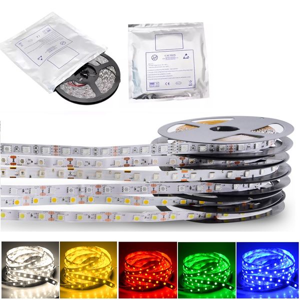 

500m rgb led strips smd 5050 5m 300 leds waterproof ip65 led flexible strips light dc 12v with 3m adhesive tape