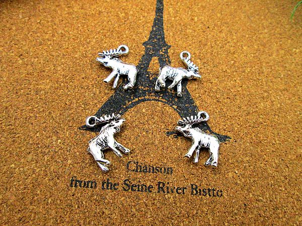 

75pcs moose charms silver tone deer charms pendants 22x22mm, Bronze;silver
