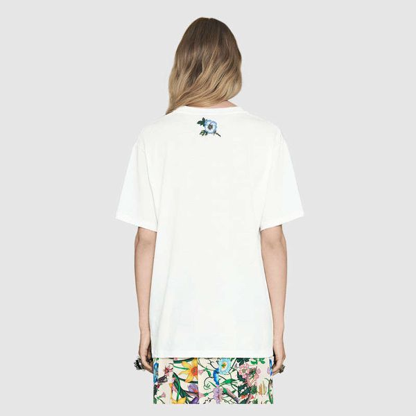 

2017 summer fashion women tshirt 100% cotton casual style short sleeve female tee tshirt embroidery rose t-shirt harajuk high quality, White
