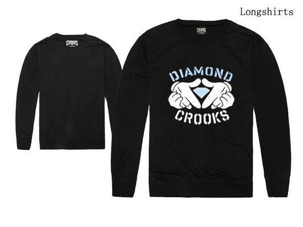 

2018 autumn t-shirt winter wholesale xxl crook and diamond price hop men and women new sleeve long quality plus size arrival hi sixfo, Black
