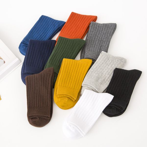 

Winter Brand Harajuku Men's Cotton Stocking Solid Color Long Thin Warm Stocks Gradient Color Male's Fashion Personality Socks 10pairs/lot