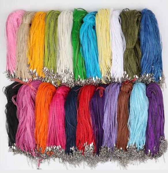 

wax leather snake necklace beading cord string rope wire extender chain with lobster clasp diy jewelry, Silver