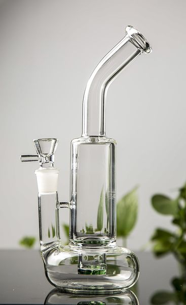 Tubi di acqua di vetro spessi a fondo tondo a buon mercato Soffione doccia verde Perc Recycler Oil Rigs Bong Tubi di fumo Narghilè con ciotola