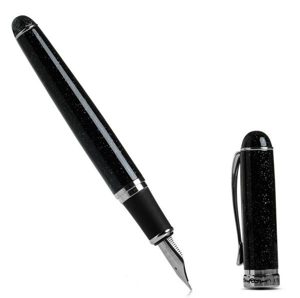 Luxo Jinhao Fonte Caneta preta Black Sands Médio Pens de ponta escrita de canetas de festas de gesto