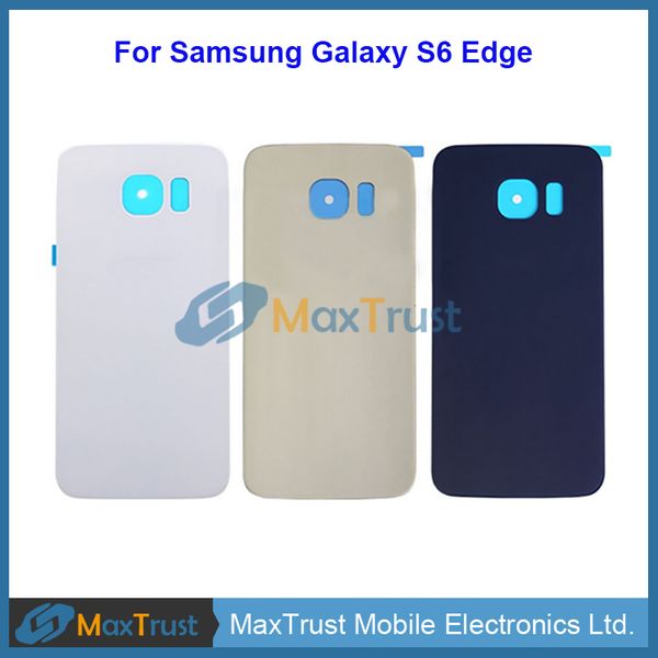 

for samsung galaxy s6 edge g925 g9250 g925f battery cover rear back housing door with adhesive 3 color