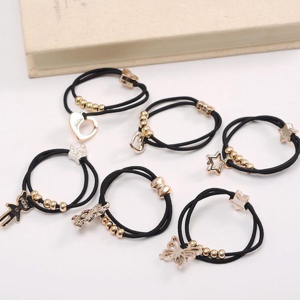 

good a++ pendant hair band new tie hair bow tie buckle head rope can be used for bracelet fq091 mix order 100 pieces a lot, Pink