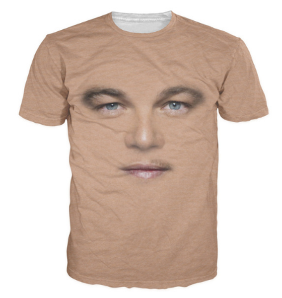 

dicaprio face fashion mens/womans leonardo dicaprio t-shirt summer style funny 3d print casual t-shirt aa329, White;black