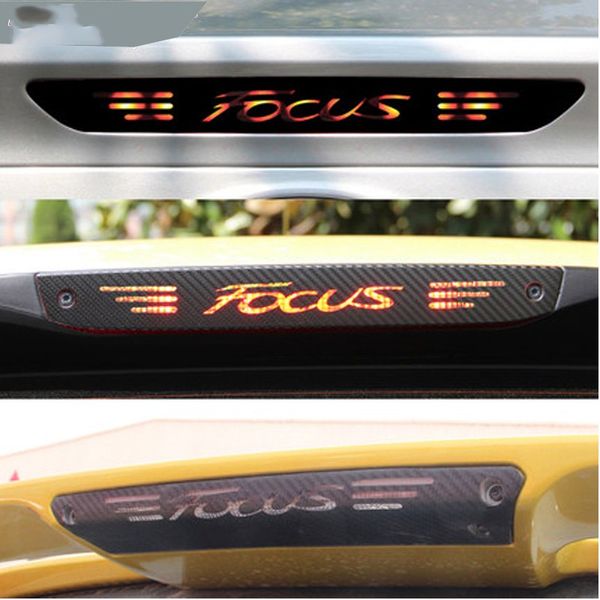Adesivos e decalques de fibra de carbono de alta montagem luz de freio luz estilo do carro para Ford Focus 2 3 MK2 MK3 2005-2017 acessórios
