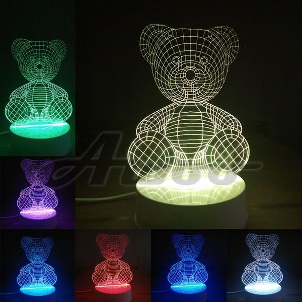 Christmas 2019 Love Colors Bedroom Baby LED Gift Night Fst1688 Table Lamps Party From Light Children Lamp For Toys 3D Lights Illusion Bear With OuTZiPkX