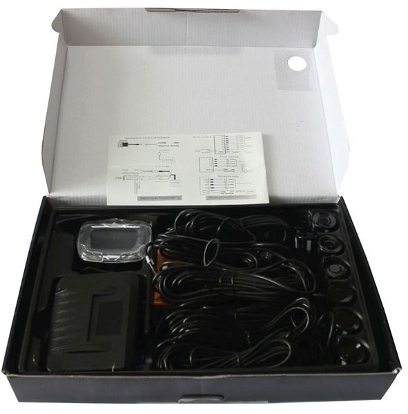 

led parking sensor 8 eight sensors 4 front and 4 rear pz300-8 pz312-8 digital lcd display car crescent beeper reversing radar dhl shipment