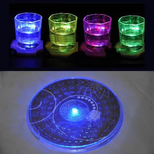 

wholesale- led flashing light 3m sticker bottle cup mat for clubs bars party pjw