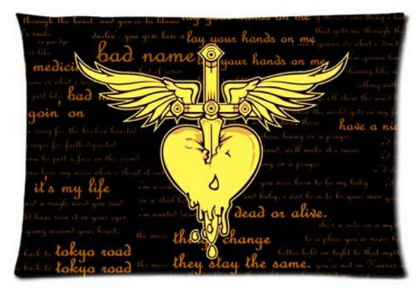 Custom Bon Jovi Music Logo Pattern Zippered Cotton Polyester