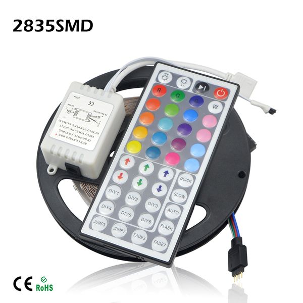 

wholesale-5m / roll flexible 12v lamp strip 2835 300leds led stripe light fita with 44 keys remote controller for bar christmas lighting