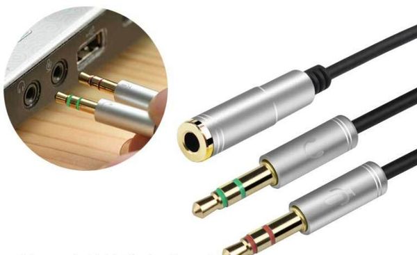 

networking computer cables connectors combo 3.5mm audio converter plug mic y line splitter extension cable headphone + mic adapter spot