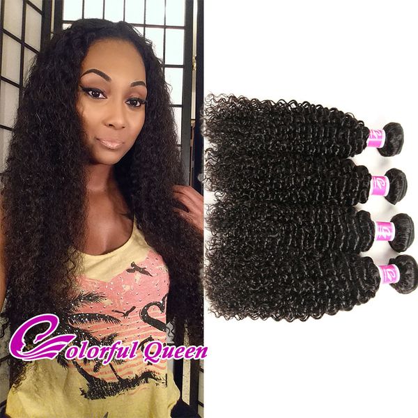 Colorful Queen Malaysian Kinky Curly Hair 4 Bundles Deals 100