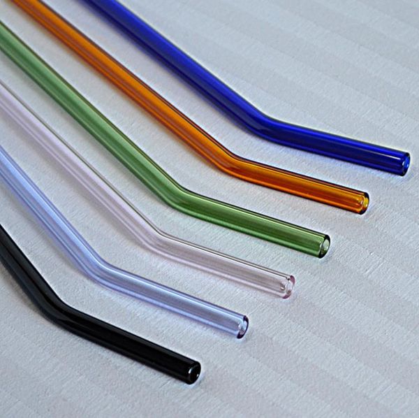 Cannuccia di vetro ad alto borosilicato color gomito, accessori per bong in vetro, raccordi per tubi in vetro