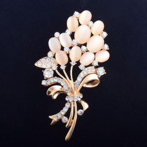 Vintage Rhinestone Broche Pin Opal Broches buquê Jóias casamento buquê para o vestido de noiva traje de festa de casamento vestido de pino de presente