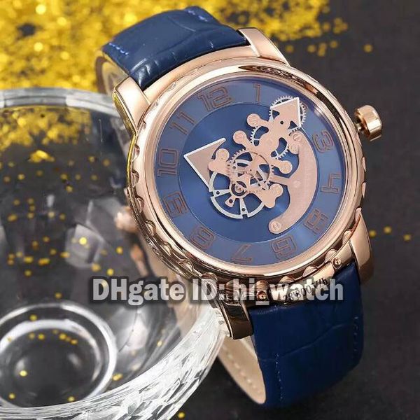 

new ufreak 48mm automatic 2050-131/03 020-81 2086-115 mens watch blue dial rose gold tourbillon leather watches hi_watch una44, Slivery;brown