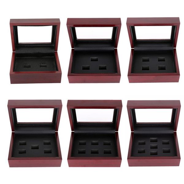 

wooden box championship ring display case wooden boxs ring 2 3 4 5 6 7 holes to choose rings boxe, Black;white