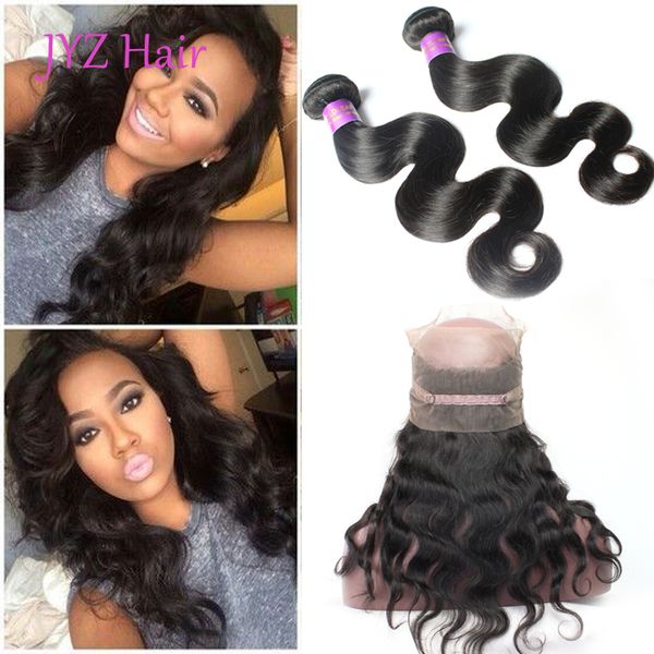 2019 Brazilian Body Wave 2 Bundles With 360 Lace Frontal Brazilian