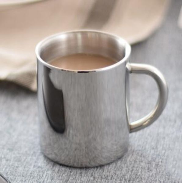 

горячие 200 мл двухслойные чашки из нержавеющей стали кофе портативный эко-нетоксичный чай кружка для домашнего ресторана кафе