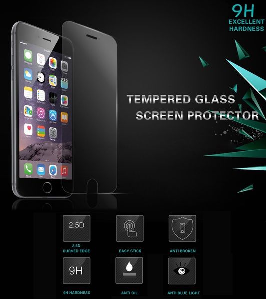 Protetores de tela de celular de vidro temperado filme para Apple iPhone 6 7 8 mais 11 12 pro máximo mini