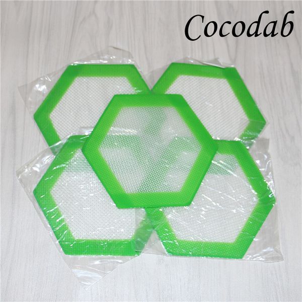 Pequenas lençóis de Dabber de Hexágono BHO concentra cera pad de silicone tapetes de silicone chapa de corte de cera de silicone fiberglass fibrajando pastelaria DHL