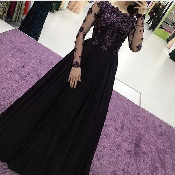 

black dress 2021 gold prom dresses kaftan long evening gowns long sleeves, Black;red