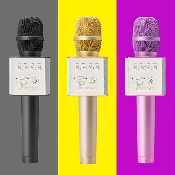 

Q9 mini bluetooth peaker microphone wirele phone karaoke home car ktv uper ba portable microphone for iphone x x max xr