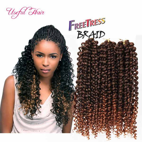 

synthetic hair extensions products deep wave 3pc/pack bouncy curl 10inch crochet braids hair 3x braids savana bohemian marley braiding, Black