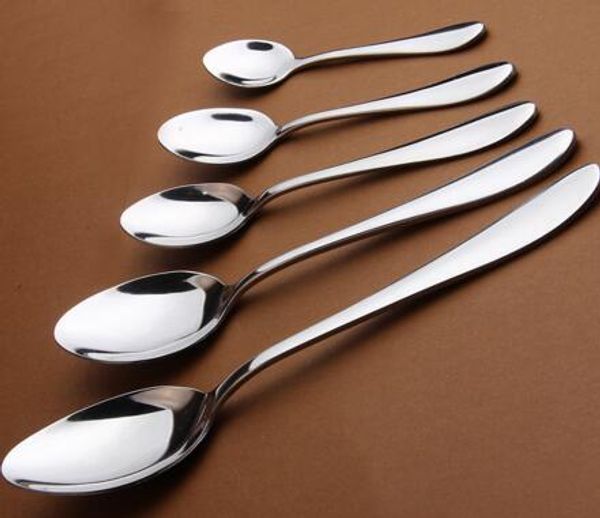 

нержавеющая сталь заостренная головка ужин кофе чай десертные ложки западная еда длинная ручка для взрослых детей оптовая поддержка пользова