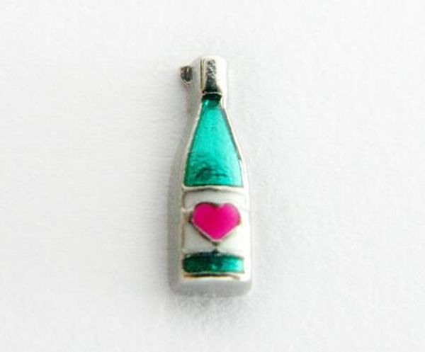 

Wholesale 20PCS/lot Floating Locket Charm red wine bottle Fit For Magnetic Glass Living Memory Locket