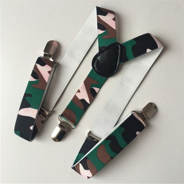 

wholesale- 2017 new camouflage pattern suspender children's boys kids print suspenders elastic adjustable straps y-back braces etbd018, Black;white
