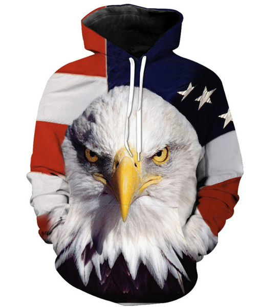 

fashion women/men animal eagle funny 3d printed casual hoodies sweatshirt plus size 63, Black