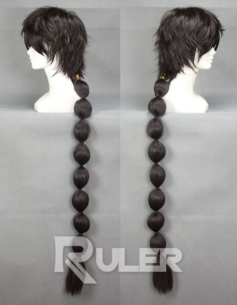 

95cm long magi judal black anime cosplay wig cos ae1, Black;brown